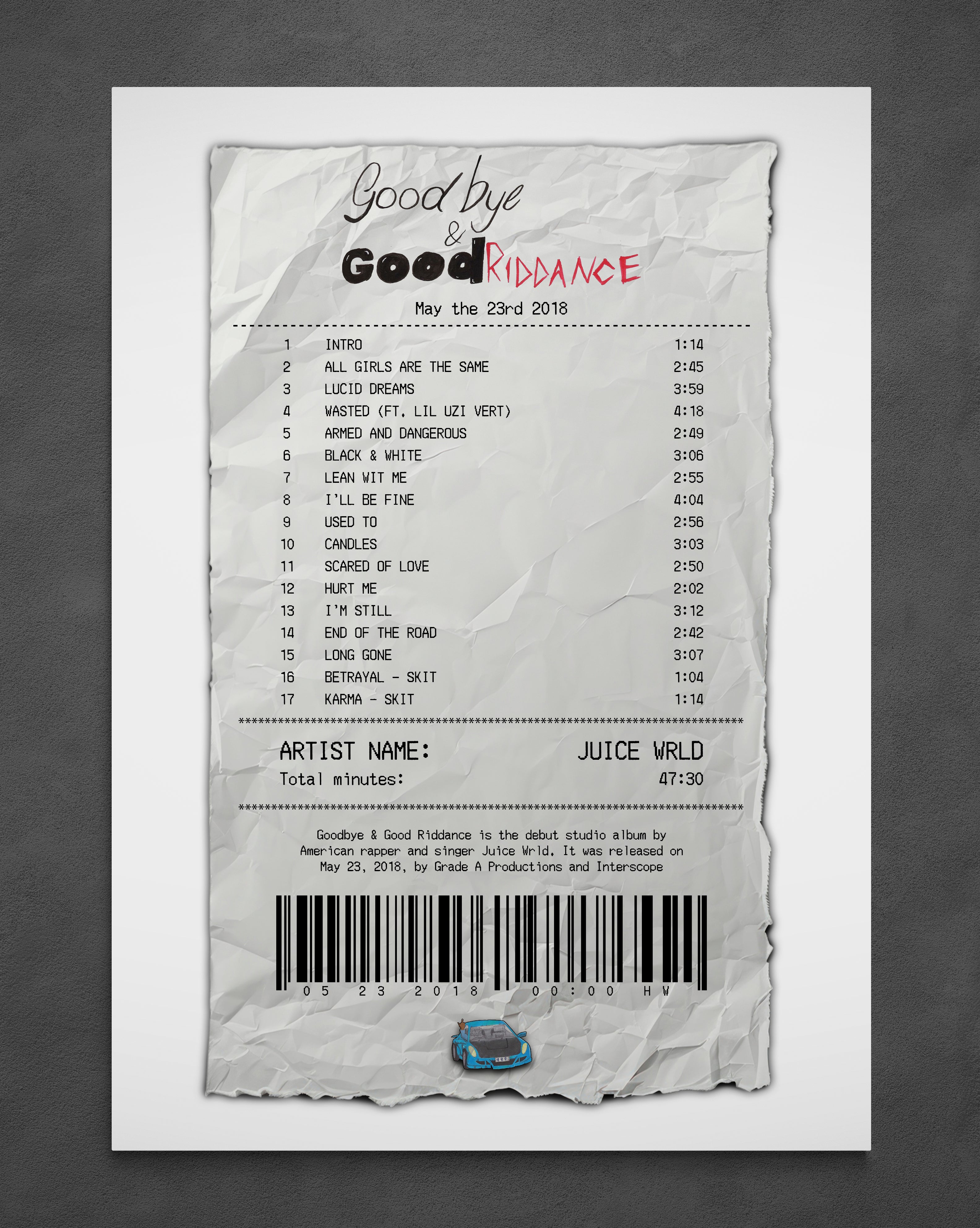 Goodbye & Good Riddance Receipt - Poster