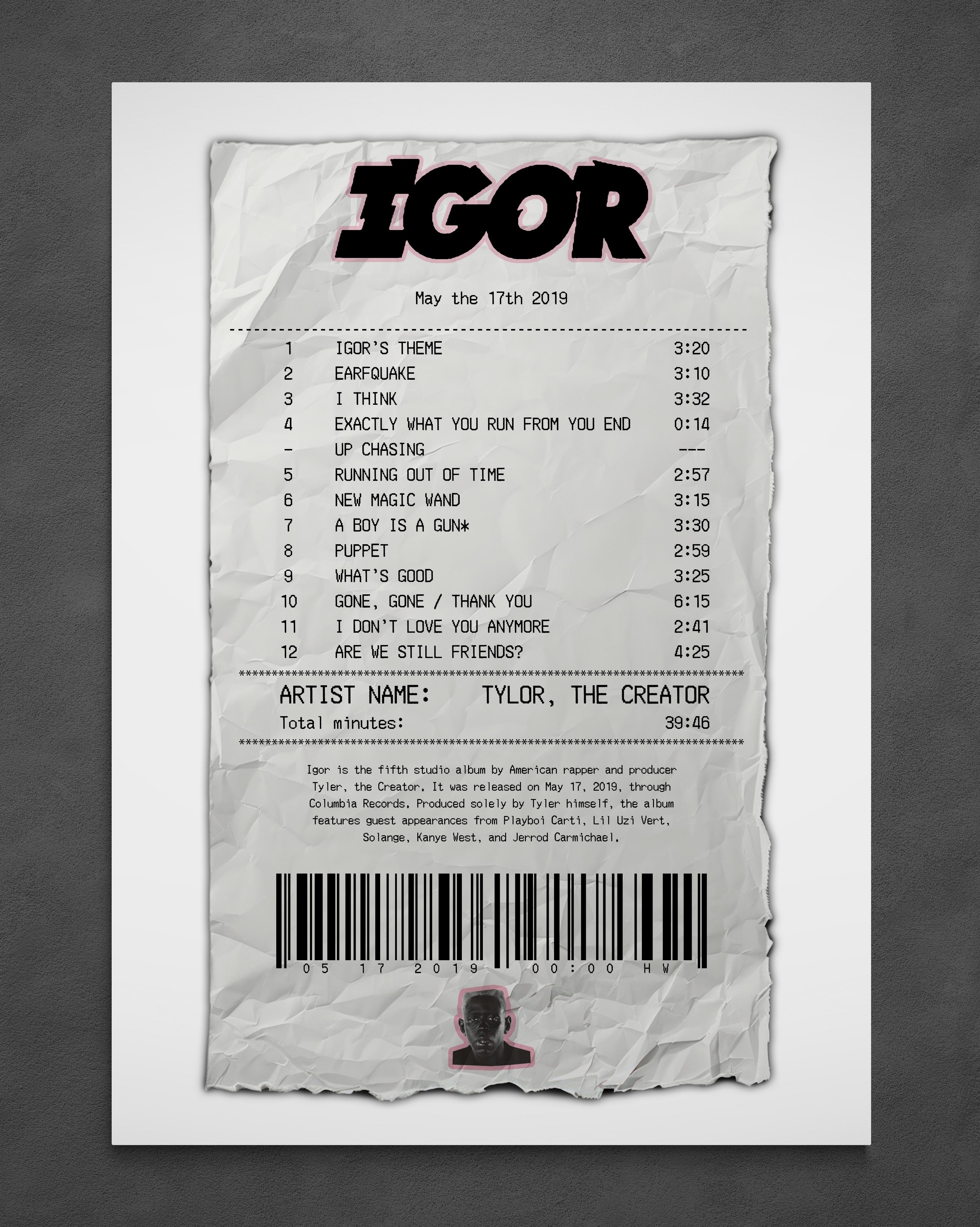 Igor Receipt - Poster