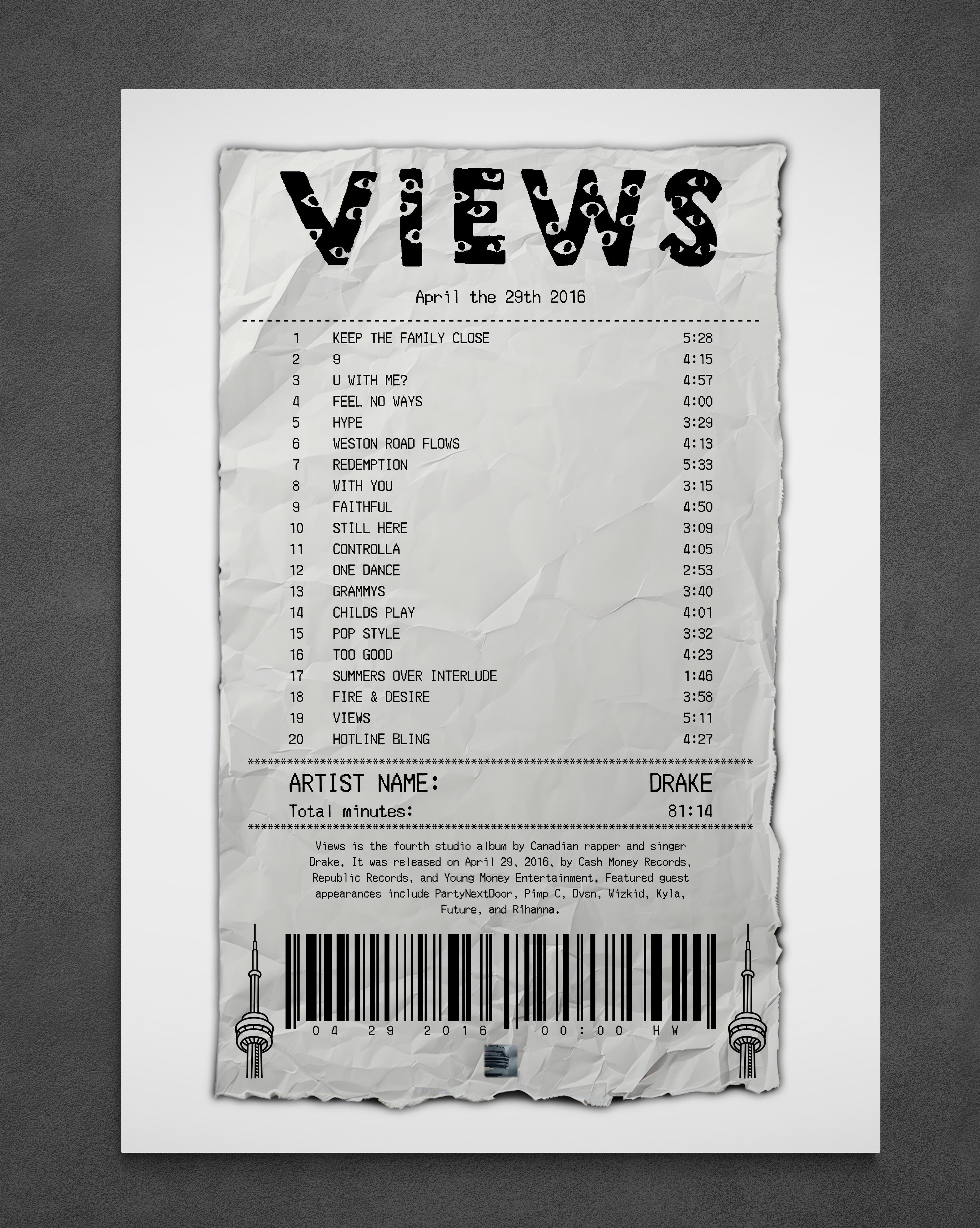 Views Receipt - Poster