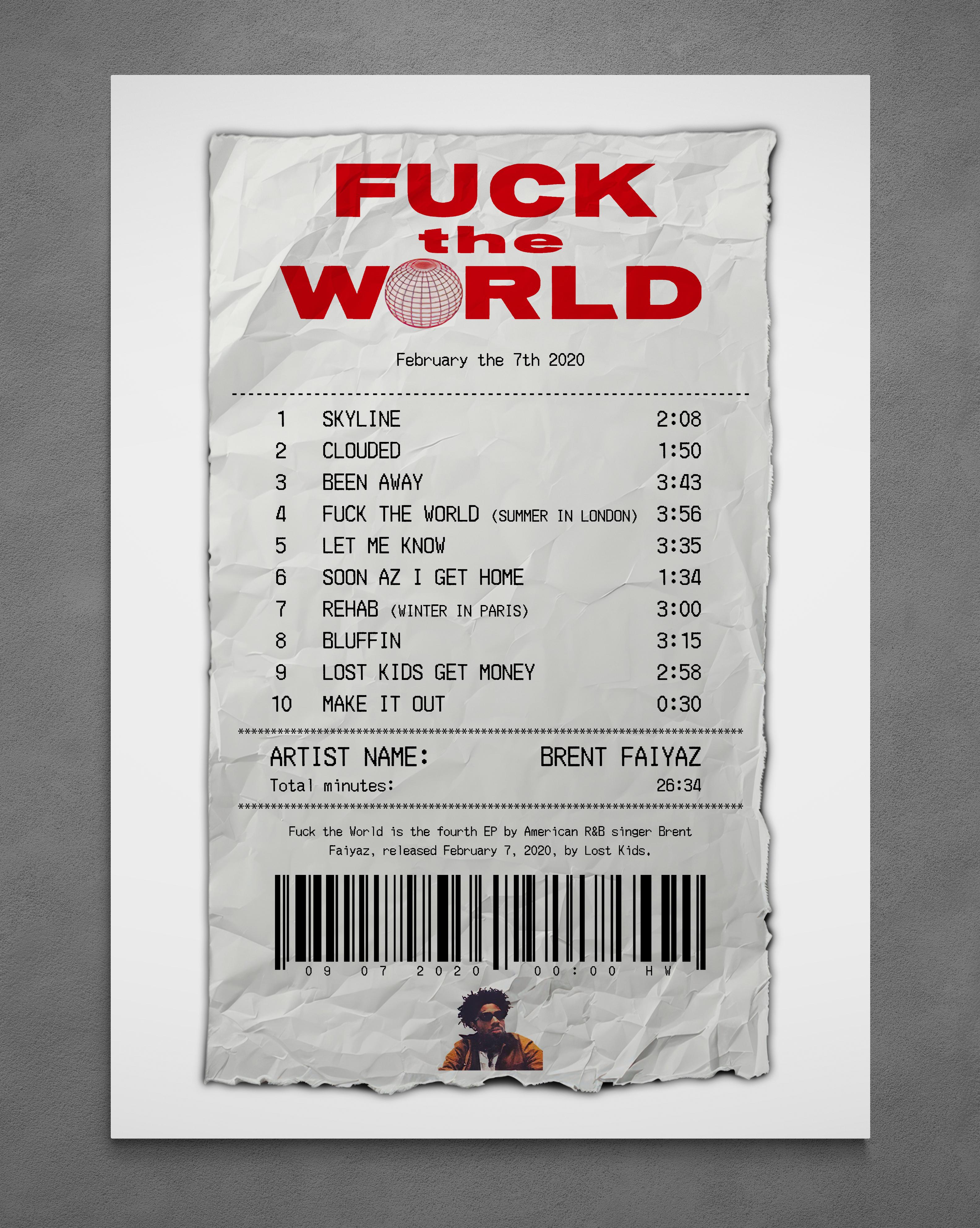 F*ck The World Receipt - Poster