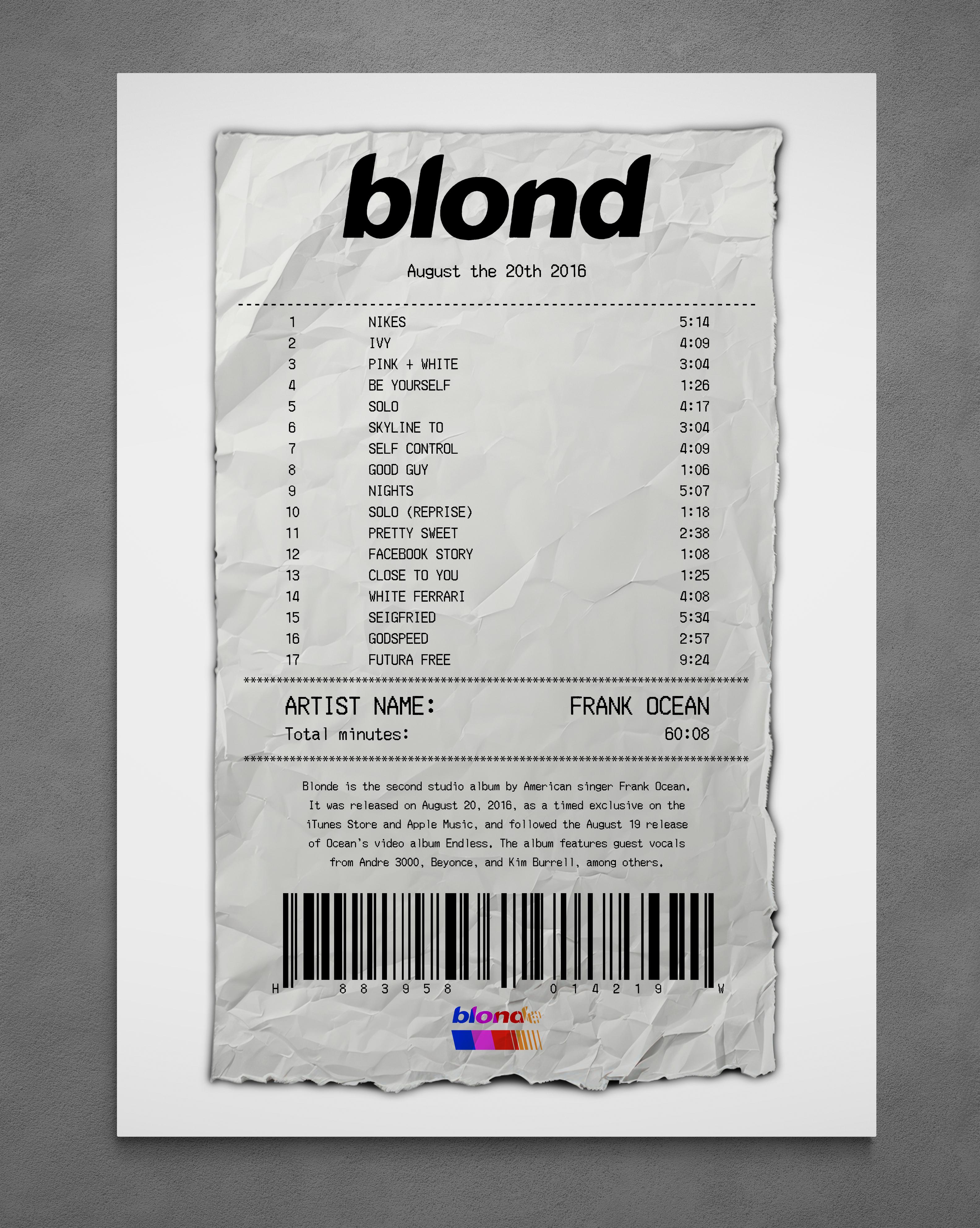 Blonde Receipt - Poster