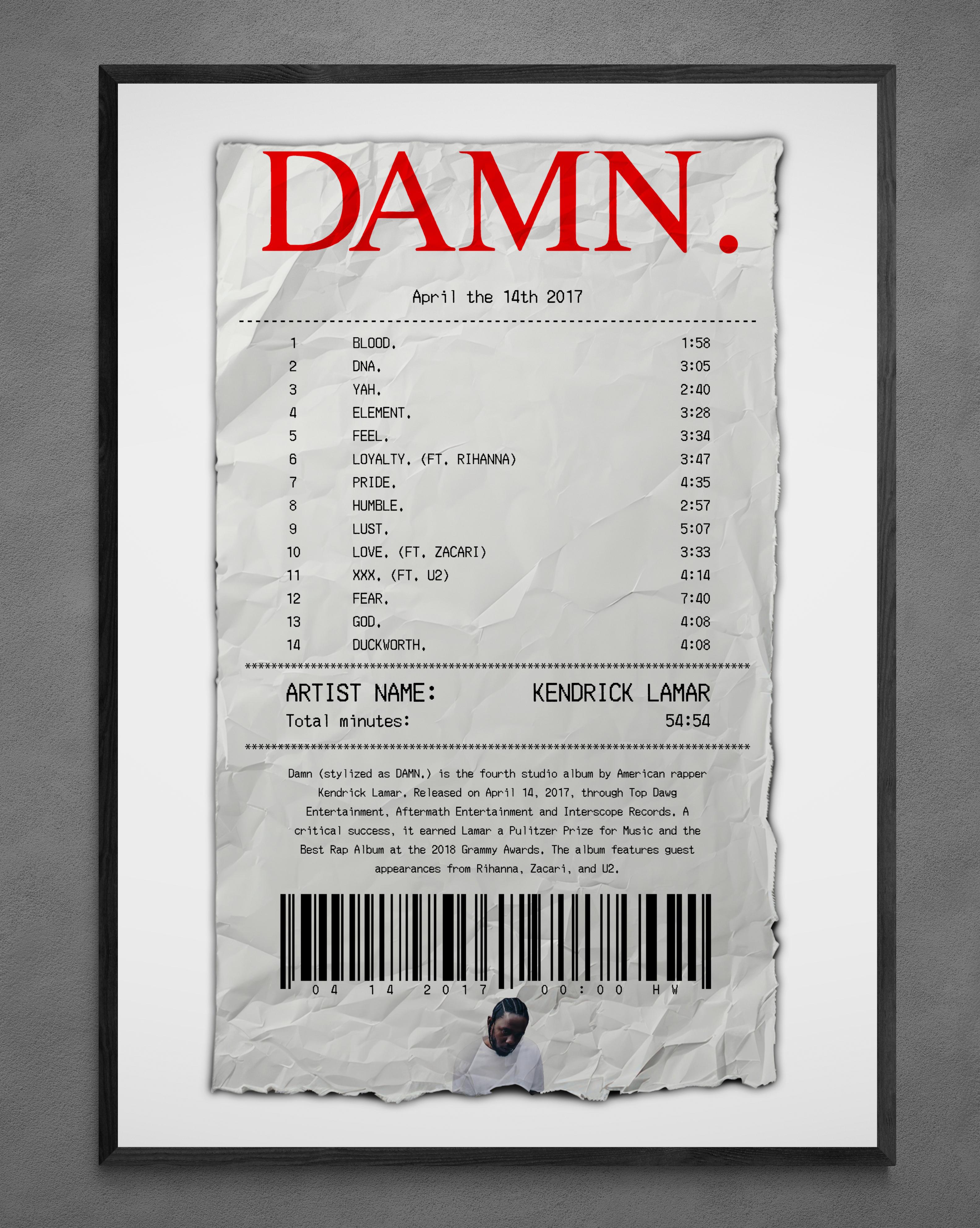 DAMN. Receipt - Poster